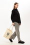 Zoozie Bags 0605 Bolso de Mano de Algodón en Crema, 35 x 40 x 8 cm